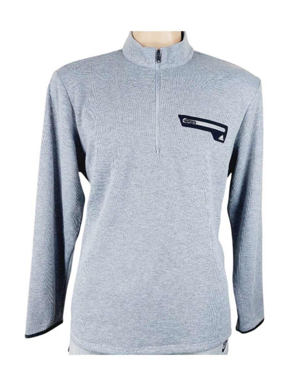 Adidas Men's Gray Half-Zip Performance Long Sleeve Fleece Pullover Jacket Sz XL